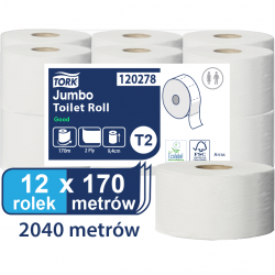 Tork Mini Jumbo T2 papier toaletowy 170m Biały-24723