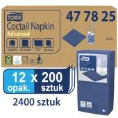 Tork ciemno niebieska serwetka koktajl 24x24 200sz-22815