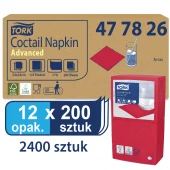 Tork czerwona serwetka koktajlowa 24x24 200 szt-22816