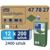 Tork ciemno zielona serwetka koktajl 24x24 300szt-22817