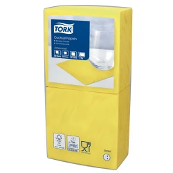 Tork żółta serwetka koktajlowa 24x24 200szt-18512