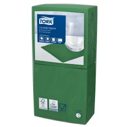 Tork ciemno zielona serwetka koktajl 24x24 300szt-16337