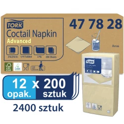 Tork piaskowa serwetka koktajlowa 24x24 200szt-22818