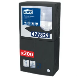 Tork czarna serwetka koktajlowa 24x24 200szt-16377
