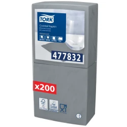 Tork szara serwetka koktajlowa 24x24 200szt-20623