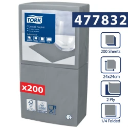 Tork szara serwetka koktajlowa 24x24 200szt-24583