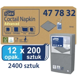Tork szara serwetka koktajlowa 24x24 200szt-25449