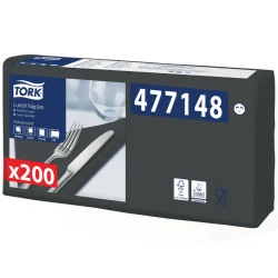 Tork czarna serwetka lunchowa 33x33 200szt-16387