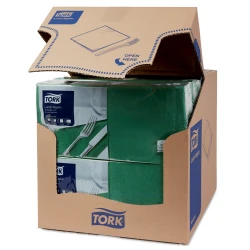 Tork ciemno zielona serwetka lunchowa 33x33 200szt-25411