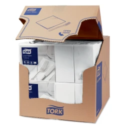 Tork biała serwetka lunchowa, składane w 1/8 33x33-25417