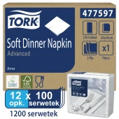 Tork biała serwetka obiadowa 39x39 100szt-22811