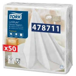 Tork Linstyle® biała serwetka obiadowa, składane-17212