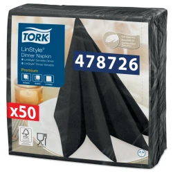 Tork Linstyle® czarna serwetka obiadowa 39x39-20616