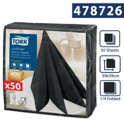 Tork Linstyle® czarna serwetka obiadowa 39x39-22827
