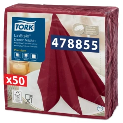 Tork Linstyle® bordowa serwetka obiadowa 39x39-17222