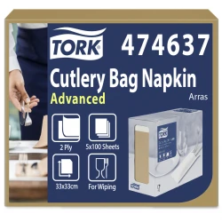 Tork naturalna  poszetka na sztućce z kremową serw-25397