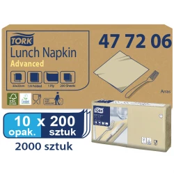 Tork piaskowa serwetka lunchowa 33x33 200szt-25405