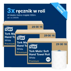 Multipack 3x 290016 Tork Matic H1 Ręcznik ekstra miękki w roli 100m