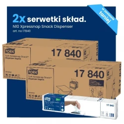 Multipack 2x karton 17840 Tork Xpressnap Snack N10 serwetki białe