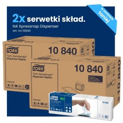 Multipack 2x karton 10840 Tork Xpressnap N4 serwetki białe