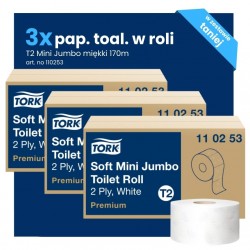 Multipack 3x 110253 Tork Mini Jumbo T2 papier toal. miękki 170m