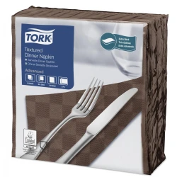 Tork Textured brązowa serwetka obiadowa 38x39 50sz-18077