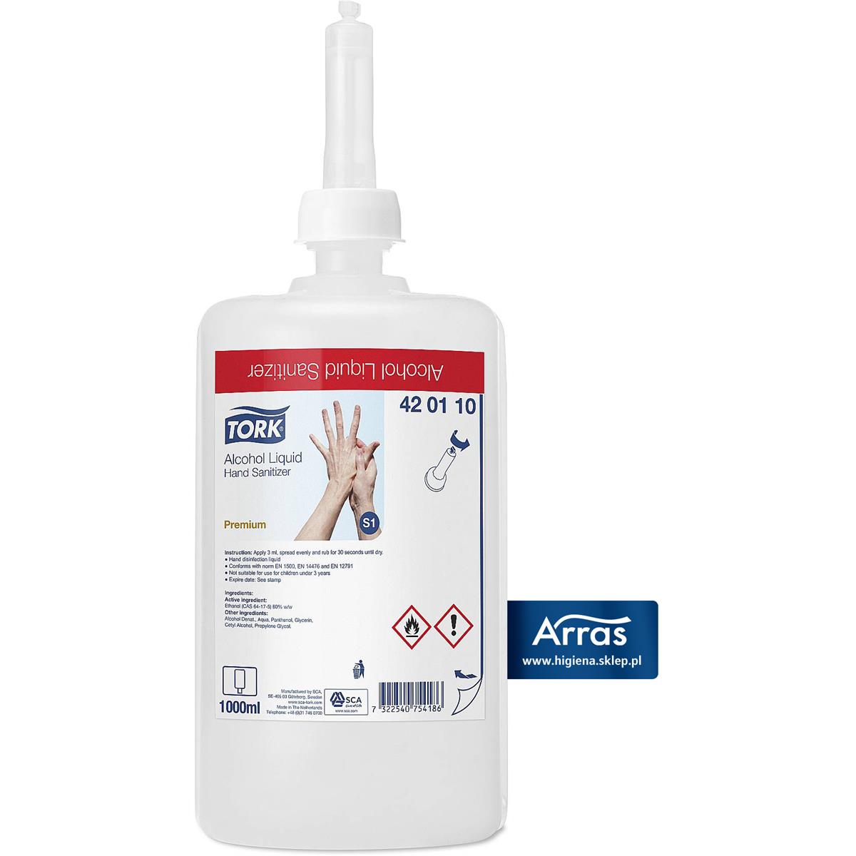 Tork 420110 S1 Plyn Do Dezynfekcji Rak 1000ml
