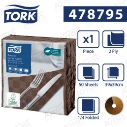 Tork Textured brązowa serwetka obiadowa 38x39 50sz-22833