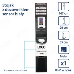 Stojak dezynfekcyjny z dozownikiem sensor Biały-23561