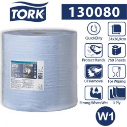 130080- Tork czyściwo papierowe 3w 255m 36,9cm Blue W1-24661