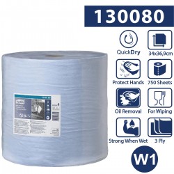 130080- Tork czyściwo papierowe 3w 255m 36,9cm Blue W1-25123