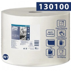 130100 Tork czyściwo papierowe 1w 1000m 24,5cm Białe W1-25126