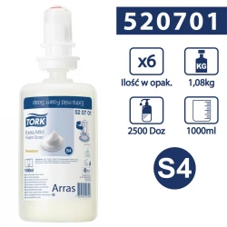 Tork S4 mydło w pianie ex. delikatne bezzapach. 1l-25536