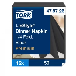 Tork Linstyle® czarna serwetka obiadowa 39x39-29457