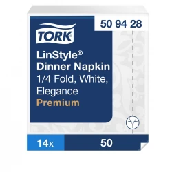 Tork biała serwetka obiadowa Premium 39x39 50szt-29569