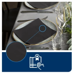 Tork Linstyle® czarna serwetka obiadowa 39x39 New-29670