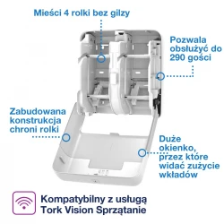 Tork OptiServe T7 dozownik na 4r. bez gilzy Biały-29750