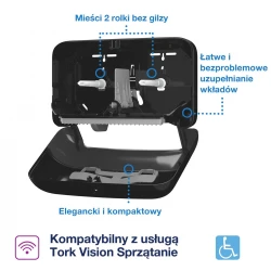 Tork OptiServe T7 dozownik na 4r. bez gilzy Czarny-29763