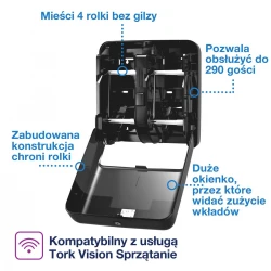 Tork OptiServe T7 dozownik na 4r. bez gilzy Czarny-29766