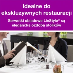 Tork Linstyle® biała serwetka obiadowa 39x39 New-30129