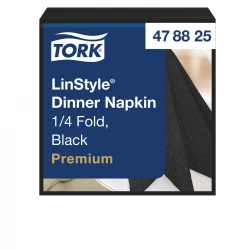 Tork Linstyle® czarna serwetka obiadowa 39x39 New-30135