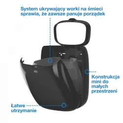 Tork B2 kosz na odpady 20L Czarny New-30447